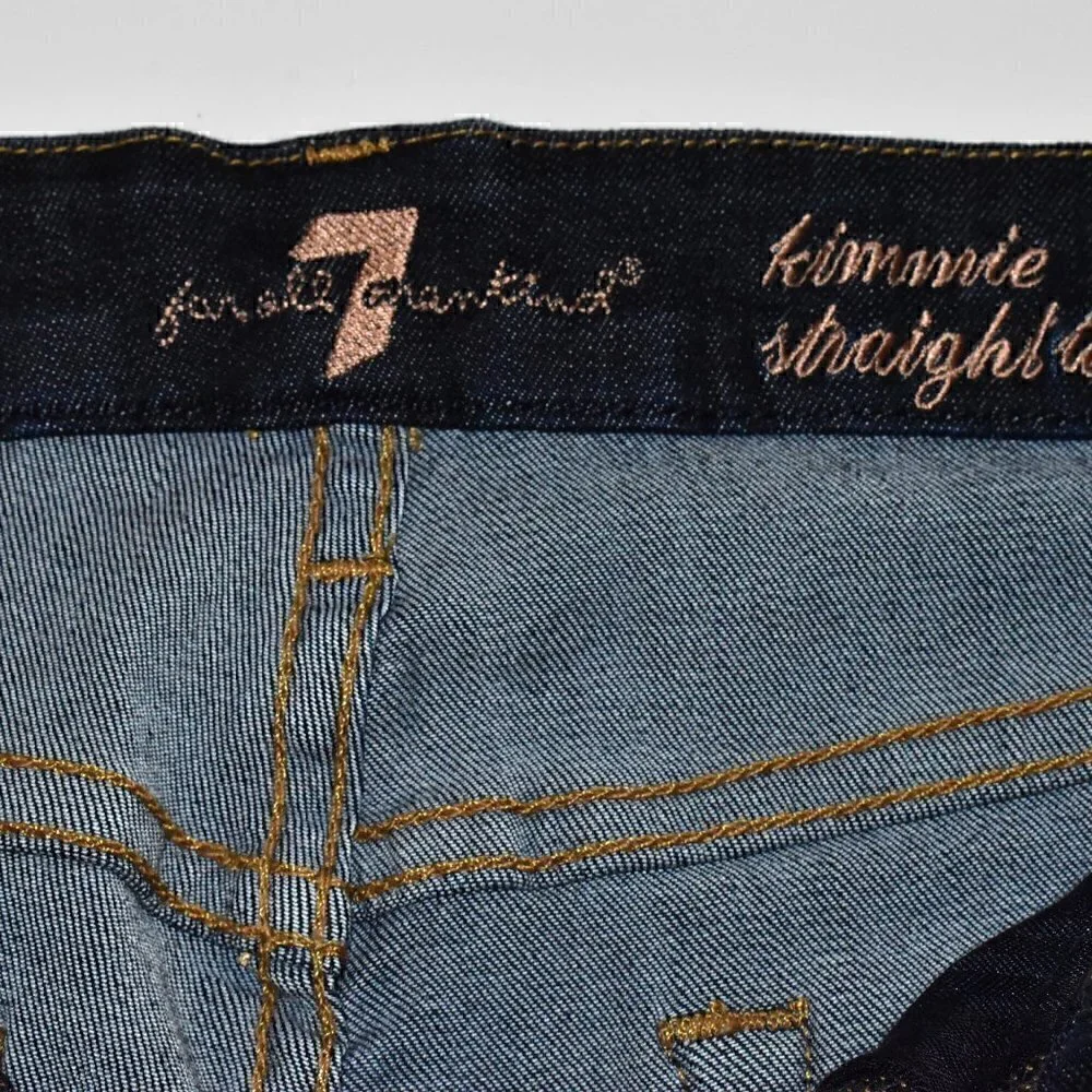 7 For all Mankind Kimmie Straight Leg Mid Rise Denim Jeans